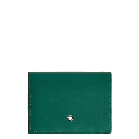 Portafoglio continental montblanc in sofisticata pelle morbida malachite verde con emblema a stella argentato centrale