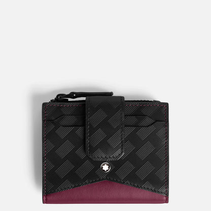 Montblanc Mini Extreme Wallet in Black and Burgundy Leather with Geometric Pattern and Silver Star