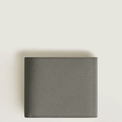 Montblanc portafoglio pelle stampa saffiano grigio con 8 scomparti sartorial grigio e cuciture precise
