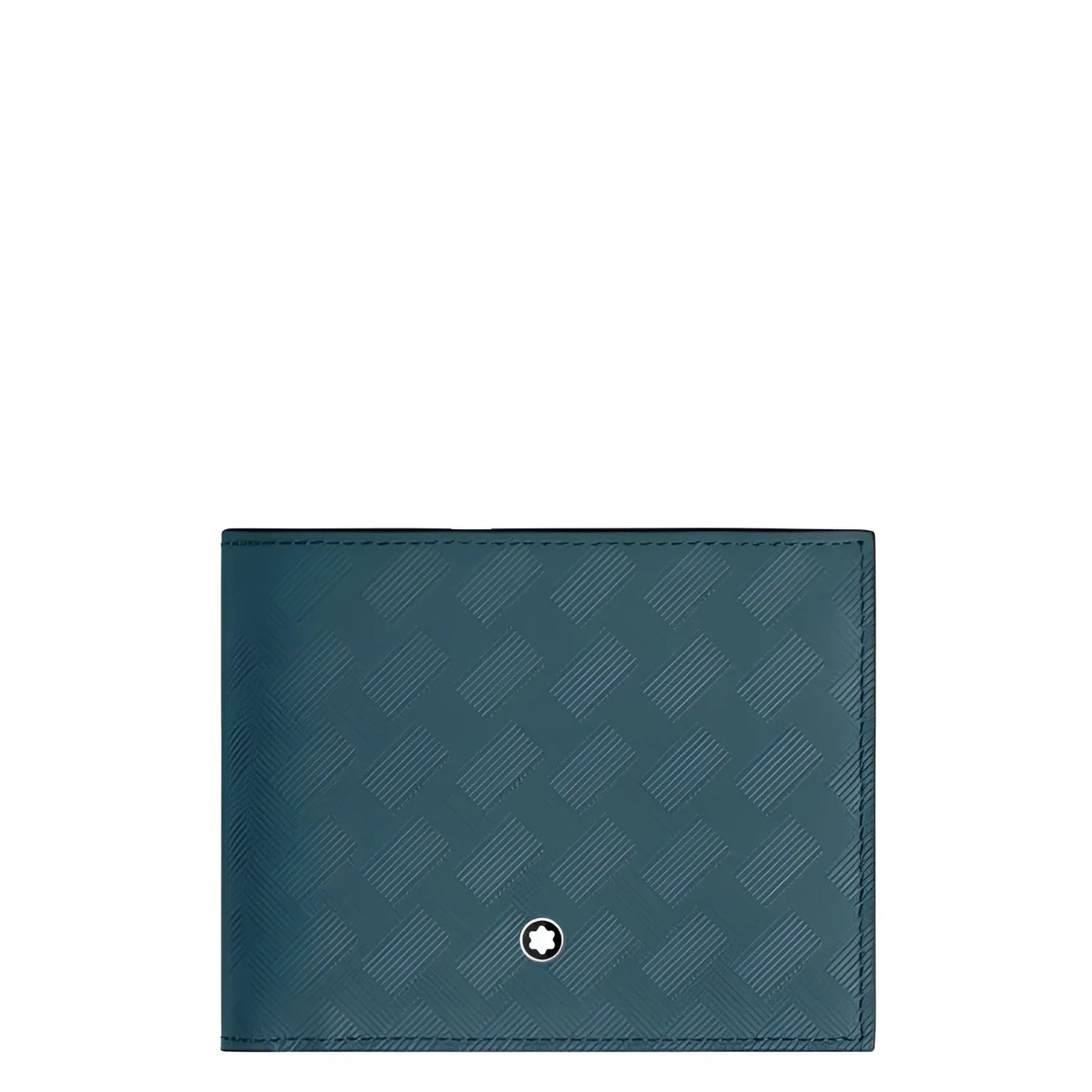 Montblanc portafoglio extreme 3.0 blu avio con texture diamantata e emblem centrale in argento
