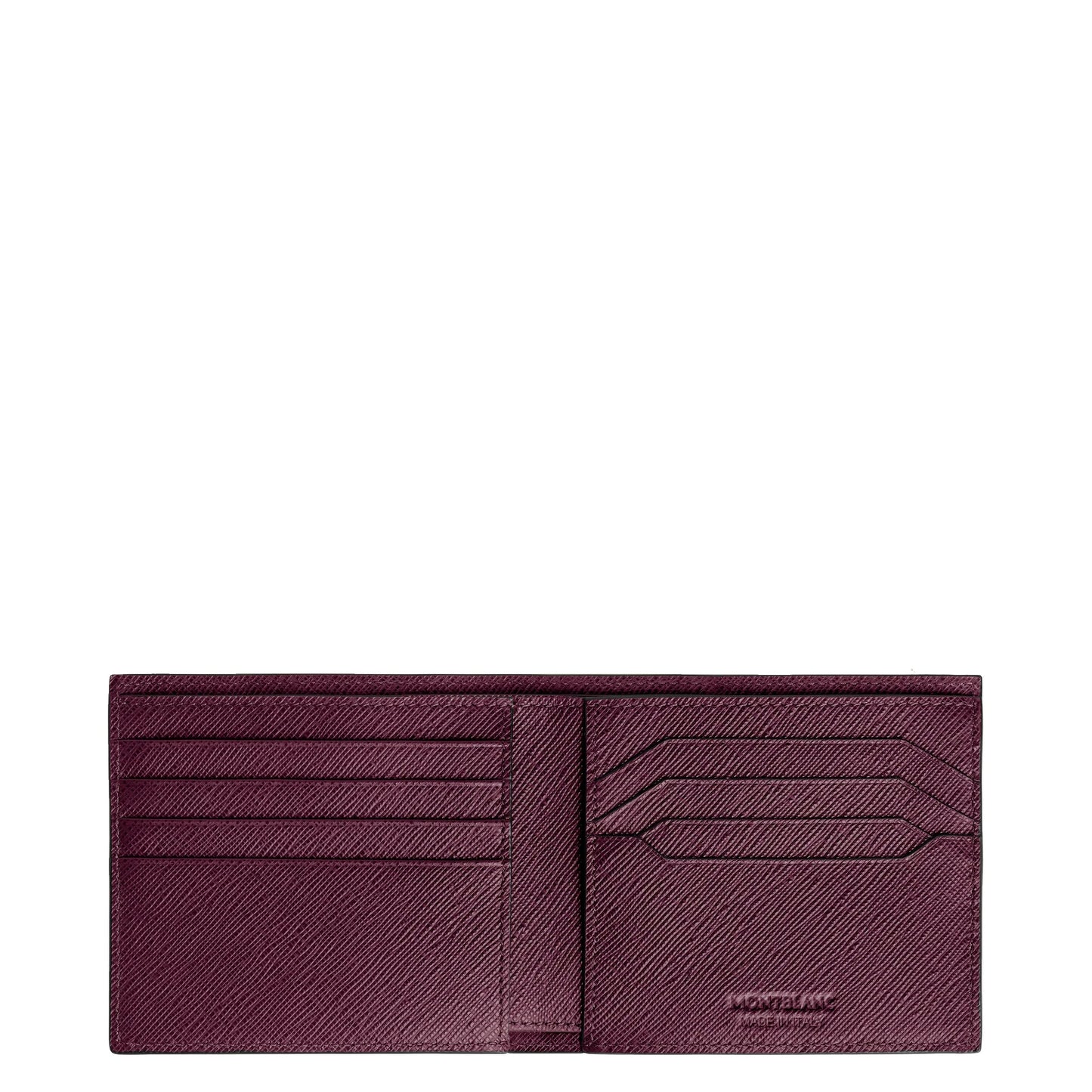 Montblanc Deep Burgundy Wallet in Saffiano Leather with Eight Multi-File Compartments and Precise Stitching