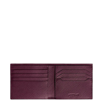 Montblanc Deep Burgundy Wallet in Saffiano Leather with Eight Multi-File Compartments and Precise Stitching