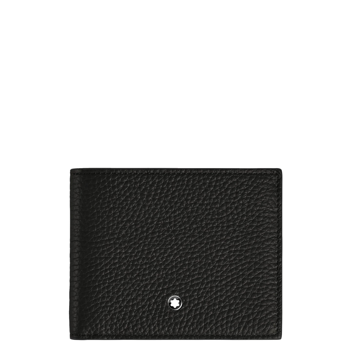 Montblanc Compact Wallet in black leather combines discreet elegance with a decorative silver star.