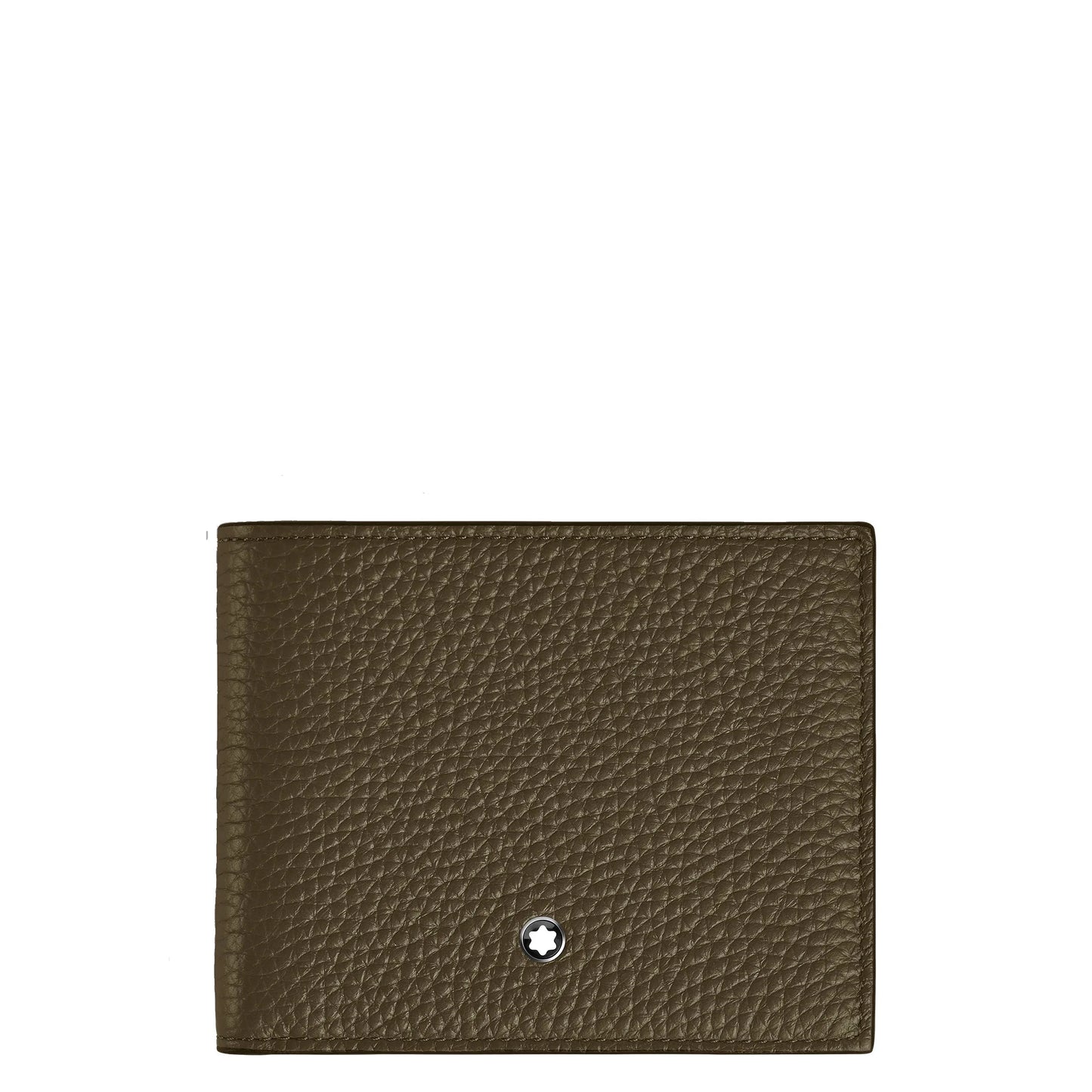 Montblanc Compact Wallet in Khaki Leather combines discreet elegance with an embossed silver star.