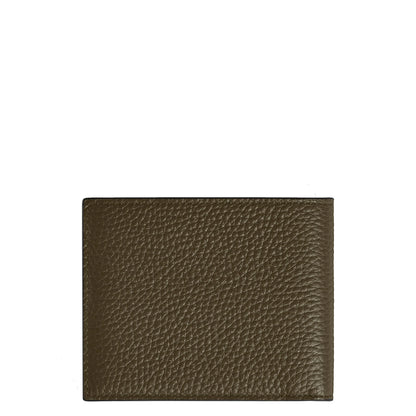 Montblanc 6cc Classic Bi-Fold Wallet in Textured Olive Green Leather, Khaki Model 220197