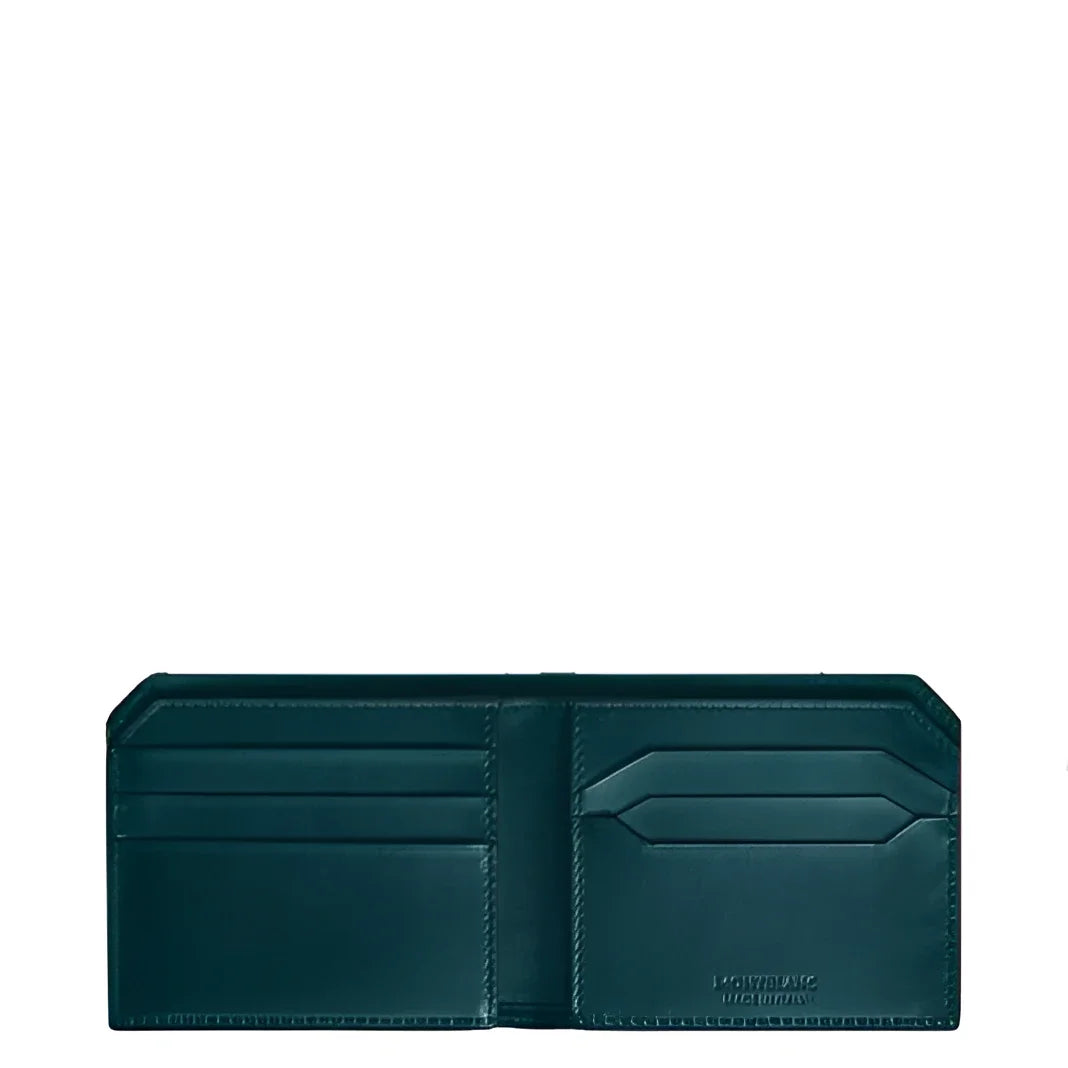 Montblanc blue legion leather wallet with removable card holder and stitched compartments in dark green