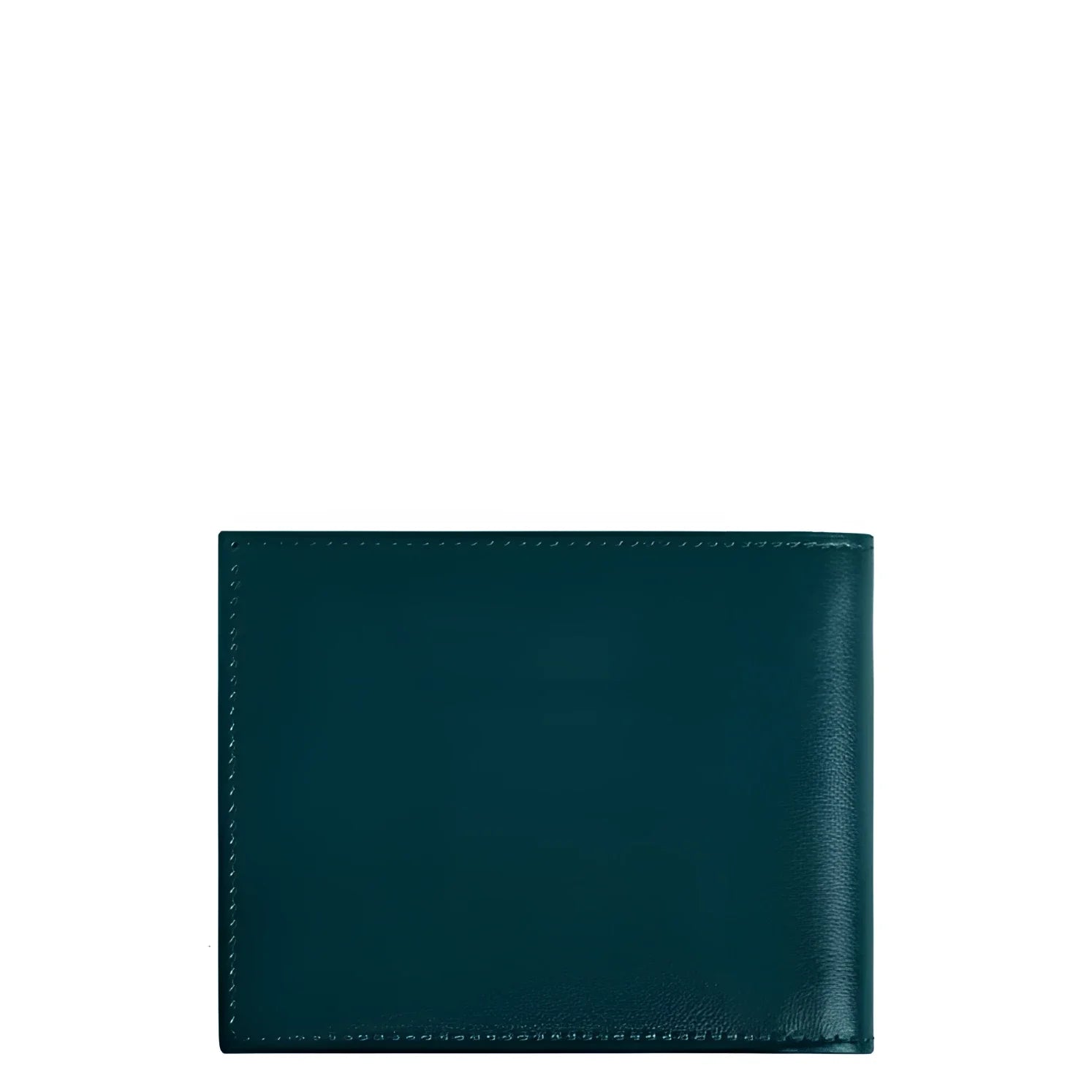 Montblanc Meisterst�ck wallet in Cyprus blue leather with six compartments and precise edge stitching.