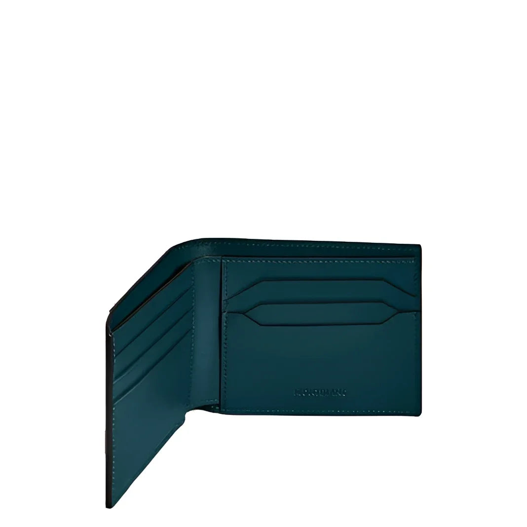 Montblanc Legion Blue Wallet in Soft Leather with 6 Compartments and Removable Card Holder in Dark Green Leather