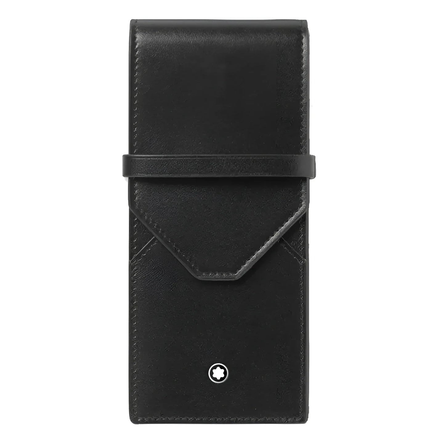 Montblanc Meisterst�ck 3-Piece Writing Instrument Case in smooth black leather with textured finish and silver star logo