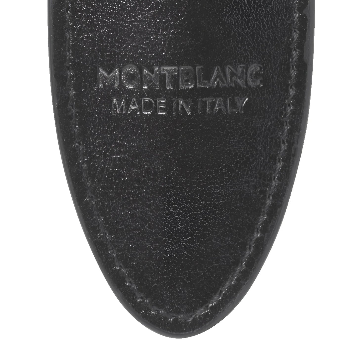 Montblanc astuccio portapenne meisterstück nero in morbida pelle nera con cuciture precise e logo made in italy embossato
