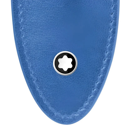 Montblanc Meisterst�ck Dusty Blue leather cases with dusty blue strap and silver-tone star emblem