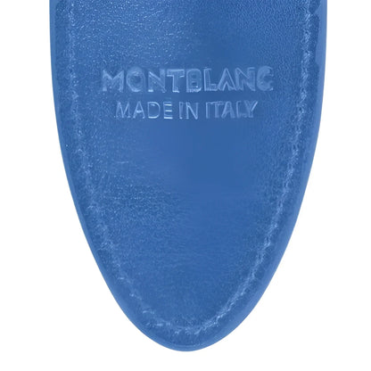 Dusty blue leather cap for Meisterst�ck Dusty Montblanc pen with Montblanc writing made in Italy