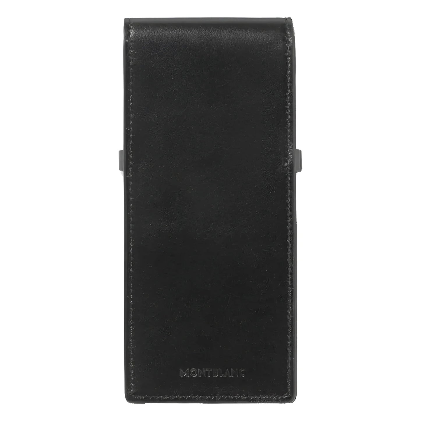 Montblanc Meisterst�ck 198336 writing instrument case for 3 pens in smooth black leather with fine stitching and embossed logo