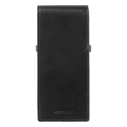 Montblanc Meisterst�ck 198336 writing instrument case for 3 pens in smooth black leather with fine stitching and embossed logo