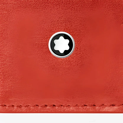 Portafoglio rosso in suede con emblema a stella argento per scrittura montblanc meisterstück astuccio corallo