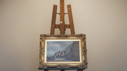 "The Mussel Gatherers on the South Coast" — Joseph Paul Pettitt & George Young, oil on canvas, England, 19th Century