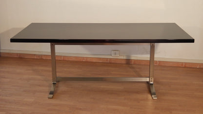 Formanova dining/conference table in rosewood and chrome-plated steel — Gianni Moscatelli, circa 1965