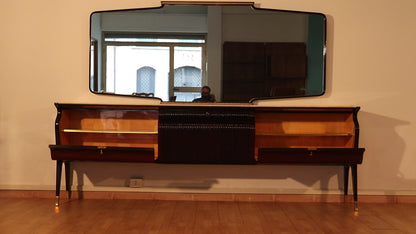 Osvaldo Borsani mahogany and rosewood sideboard with onyx top — Mobilificio Fratelli Turri, Italy, 1950s