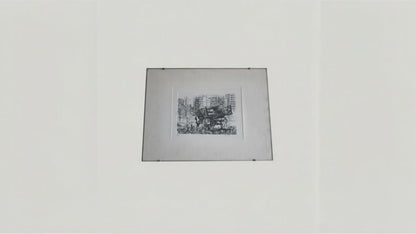 "Truck in the Suburbs" — Renzo Vespignani, etching signed and numbered in pencil, 1956