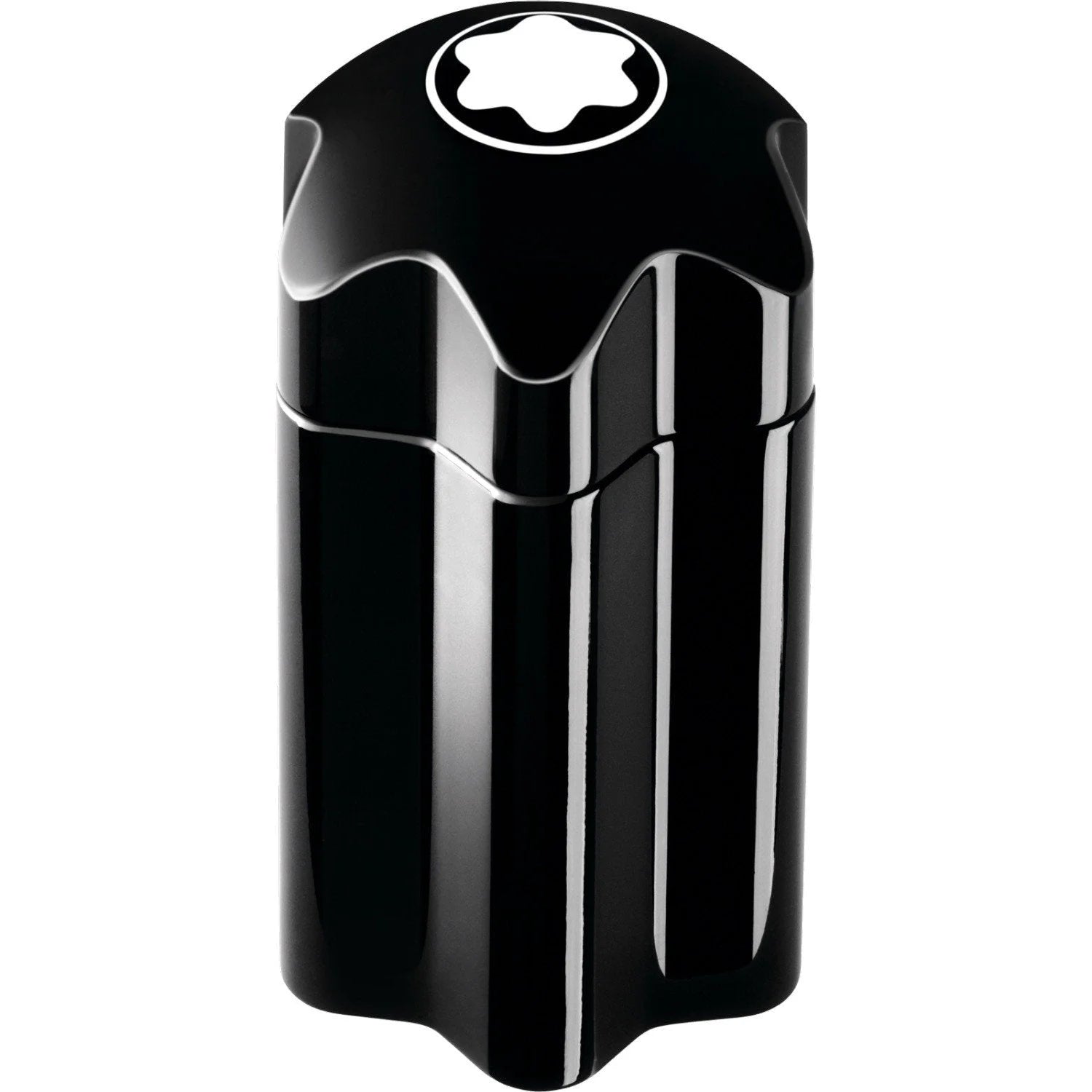 Montblanc pen cap in black with shiny finish and iconic star for men's fragrance Montblanc new fragrance