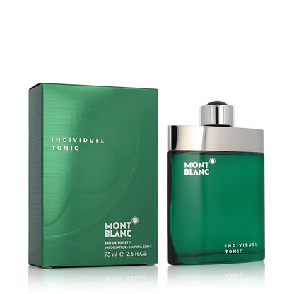 Mont Blanc offers Montblanc Individuelle Tonic Eau de Toilette 75ml in a green glass bottle with a silver cap and matching packaging.