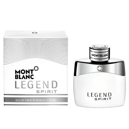 Montblanc legend spirit eau de toilette 50ml in bottiglia bianca e argento con confezione abbinata profumo incredibilmente fresco