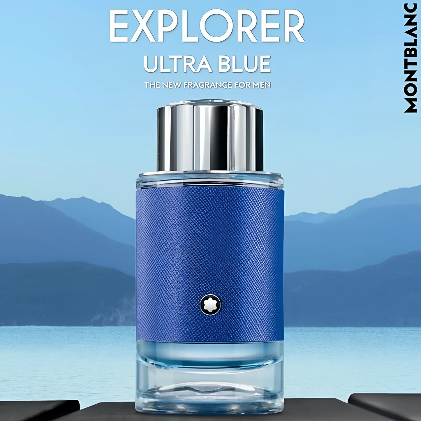 Montblanc explorer ultra blue eau de parfum 30ml in elegant textured blue bottle with silver cap charisma refined narrating