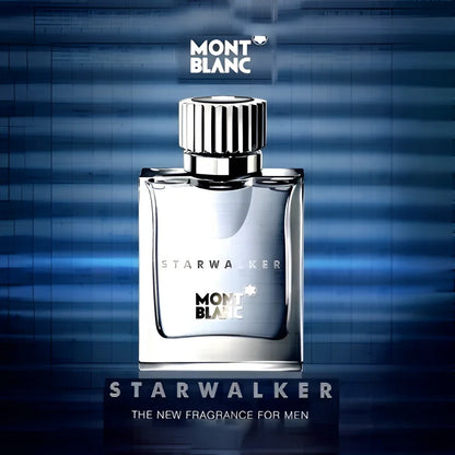 Montblanc Starwalker Eau de Toilette 75ml MB005A01 in an elegant transparent bottle with a silver cap and a minimalist design.