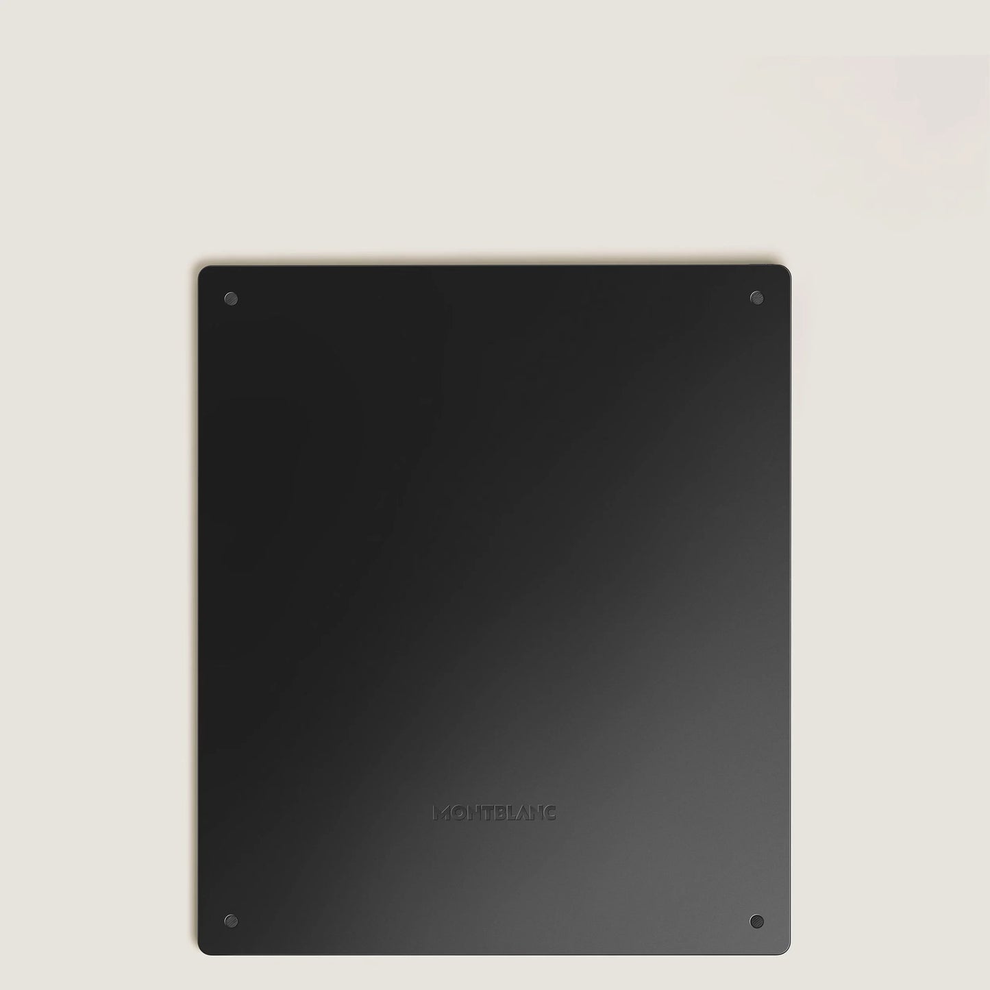 Montblanc digital paper black 135010 rectangular magnetic tablet matte black with embossed logo subtile