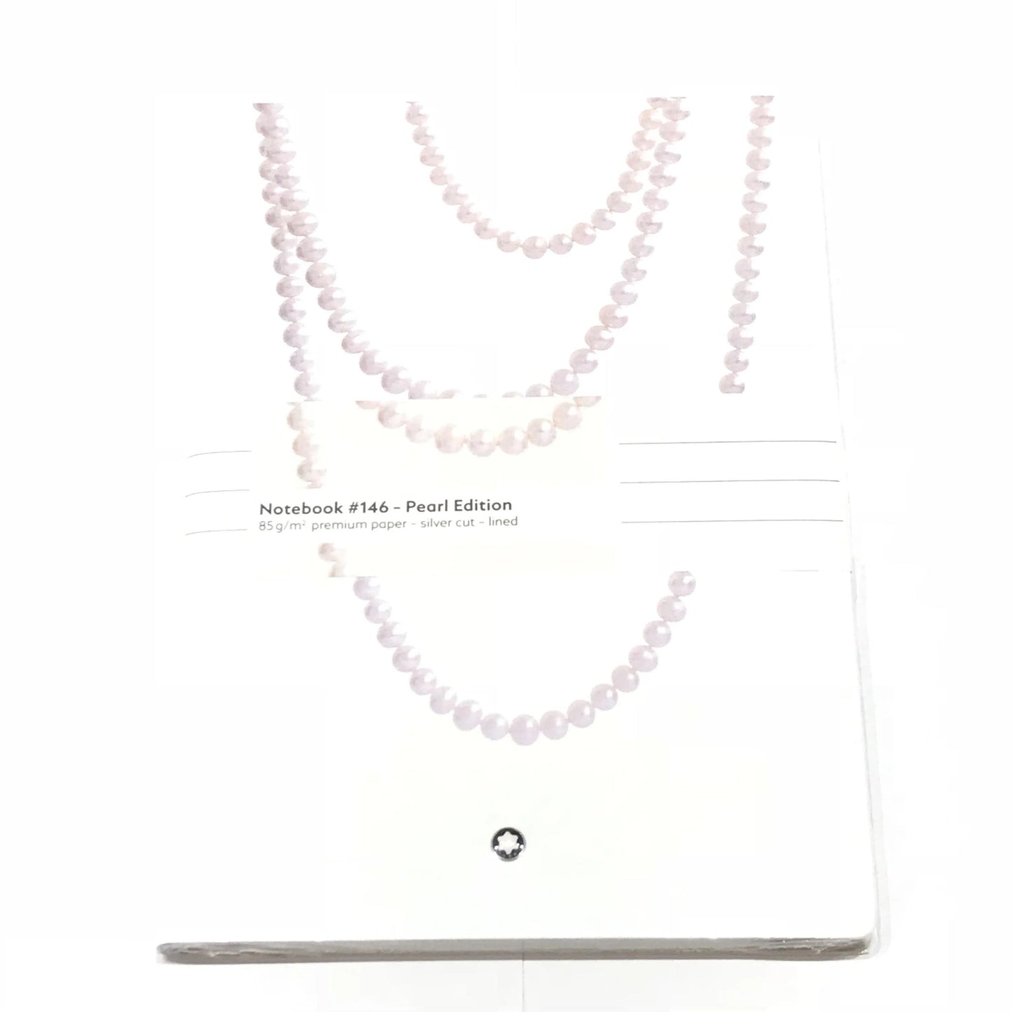 Montblanc white notebook with pearl necklace design cover with premium 85 gsm paper ruled ladies edition
