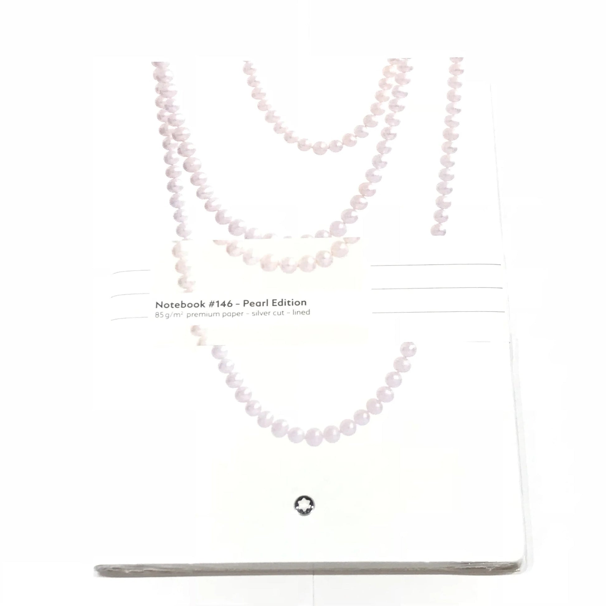 Montblanc white notebook with pearl necklace design cover with premium 85 gsm paper ruled ladies edition