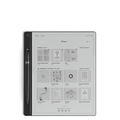 Montblanc digital paper black 135010 with minimalist black design, digital notepad with integrated elegant pen