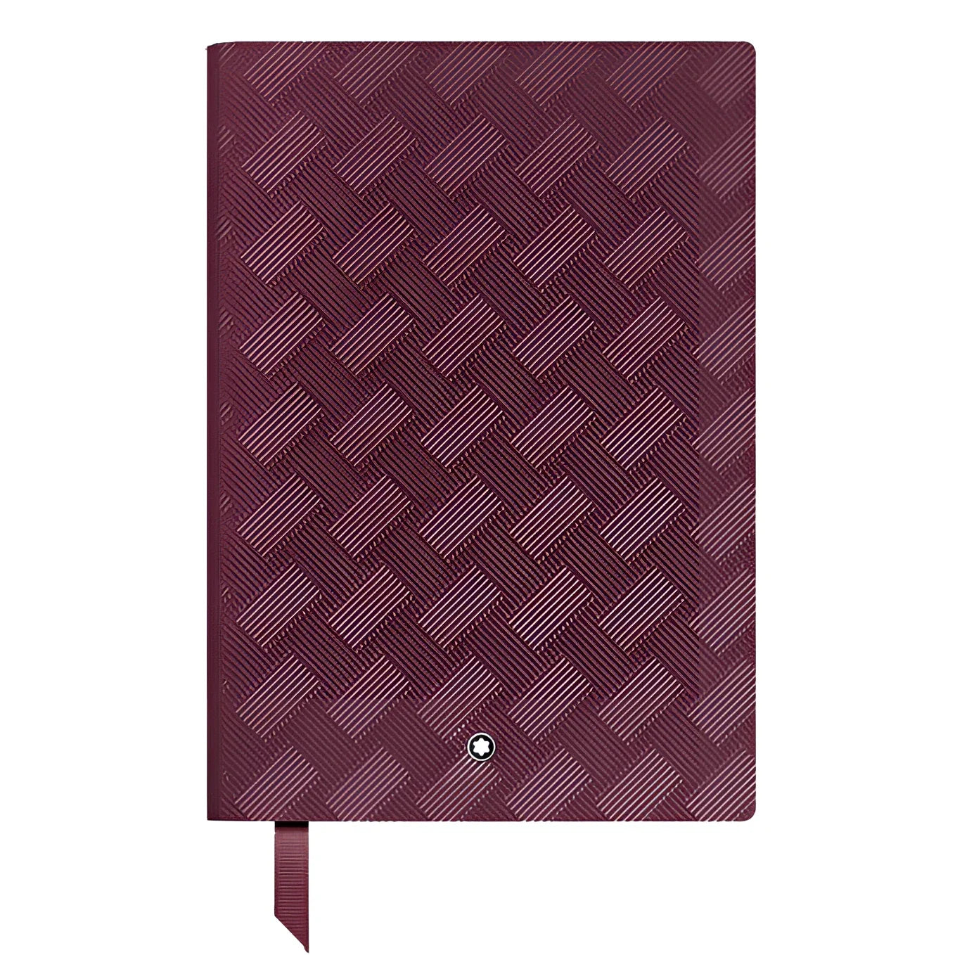 Montblanc Extreme Lined Notebook in Bordeaux Cassis Leather with Woven Pattern and Silver Montblanc Logo
