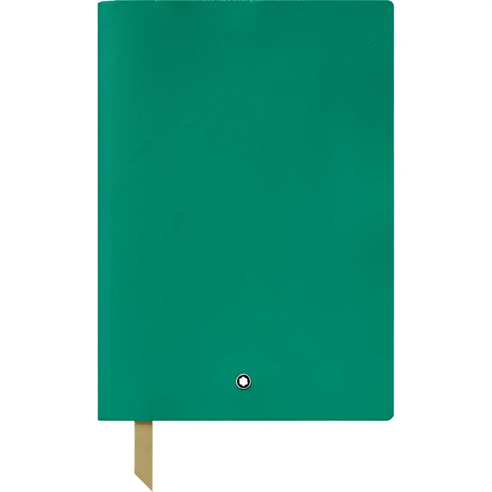 Montblanc notebook 146 lined emerald green textured leather with gold bookmark and Montblanc logo