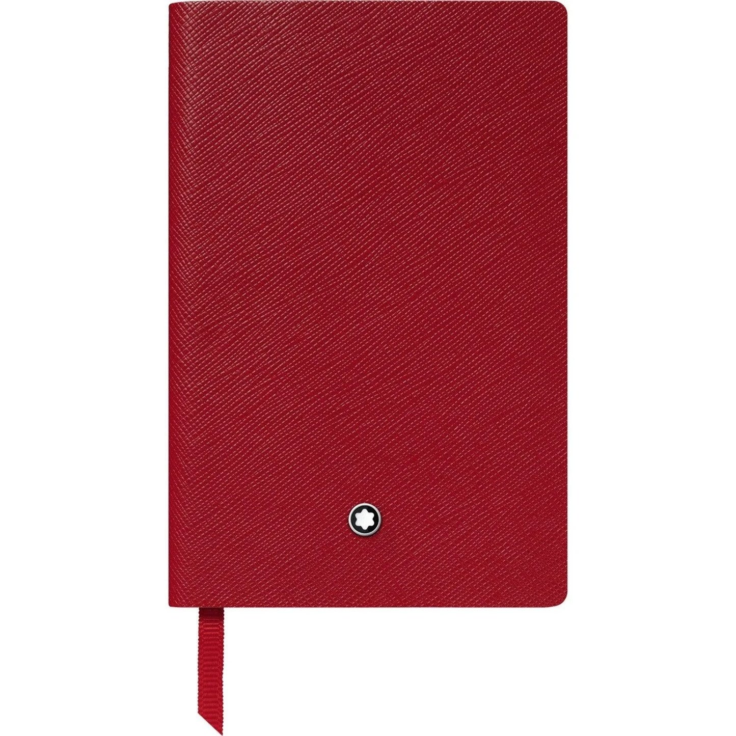 Notebook montblanc blocco note 148 righe rosso in pelle con logo montblanc impresso e colore carta righe colore carta