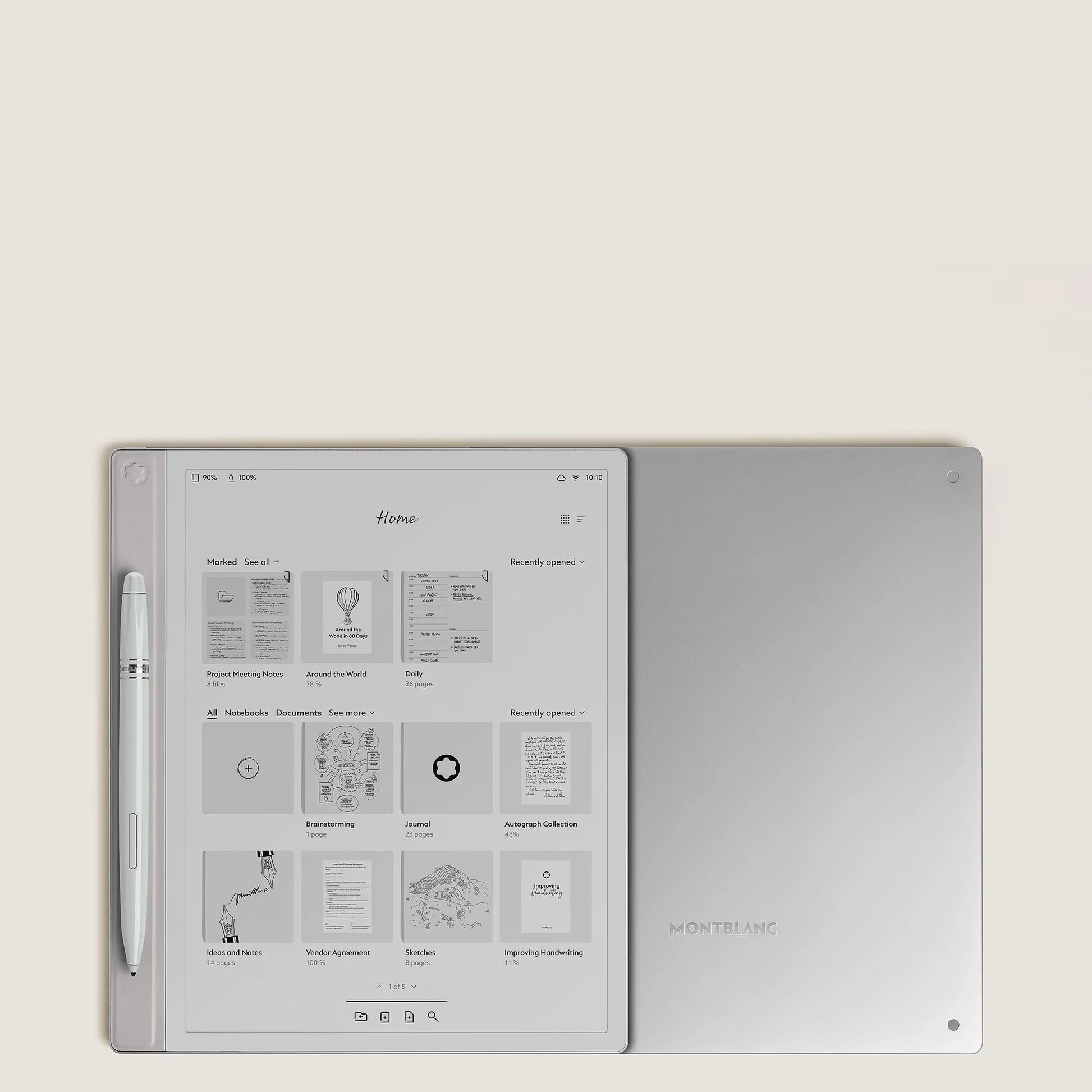 Montblanc Digital Paper Silver 135012 digital tablet in silver with matching stylus for writing and drawing