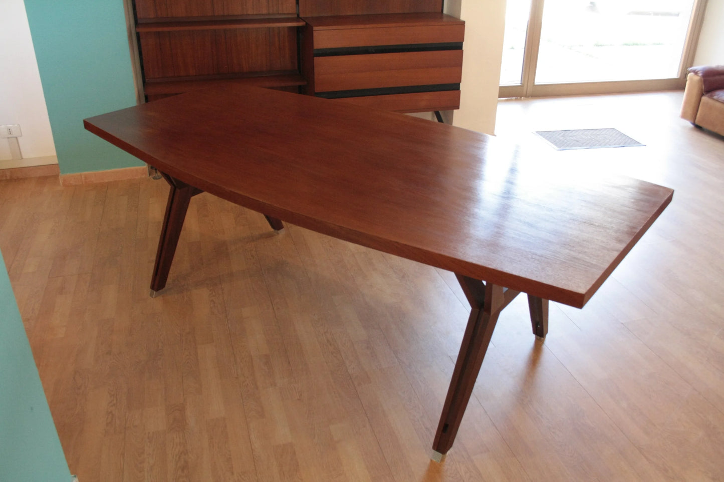 Tavolo tolomeo di ico parisi e ennio fazioli in legno mid-century moderno scrivania direzionale modello italiano 1958