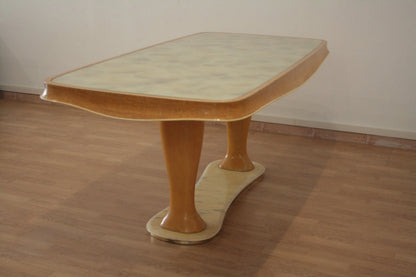 Tavolo da pranzo mid-century moderno vittorio dassi anni 50 rettangolare chiaro in legno per pranzo elegante