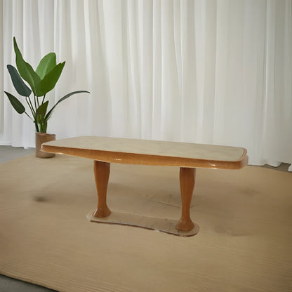 Tavolo da pranzo rectangular in legno di vittorio dassi anni 50 stile mid-century moderno da dario raia antiquariato