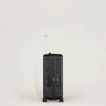 Montblanc MY4810 Extreme Black Trolley with Herringbone Hardside Case and Silver Telescopic Handle