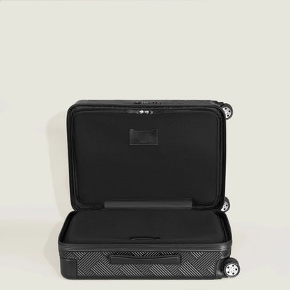 Montblanc MY4810 Extreme Black Trolley with Herringbone Hard Shell and Four Spinner Wheels