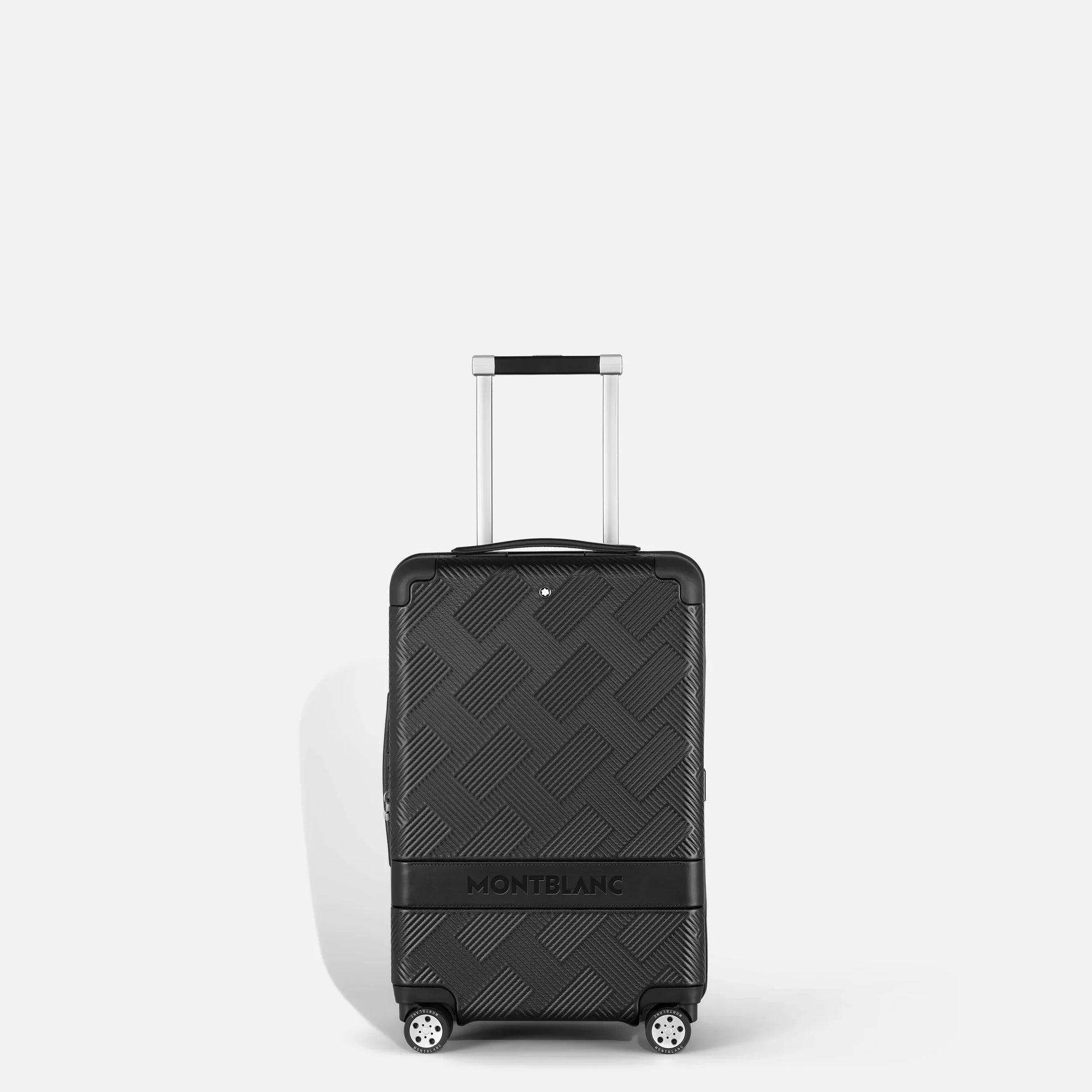 Montblanc trolley da cabina compatto nero con motivo diamantato e manico telescopico in argento per la prossima avventura livello successivo