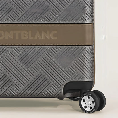 Grigio esclusivo trolley montblanc trolley da cabina compatto my4810 con finiture in pelle e logo inciso per la prossima avventura