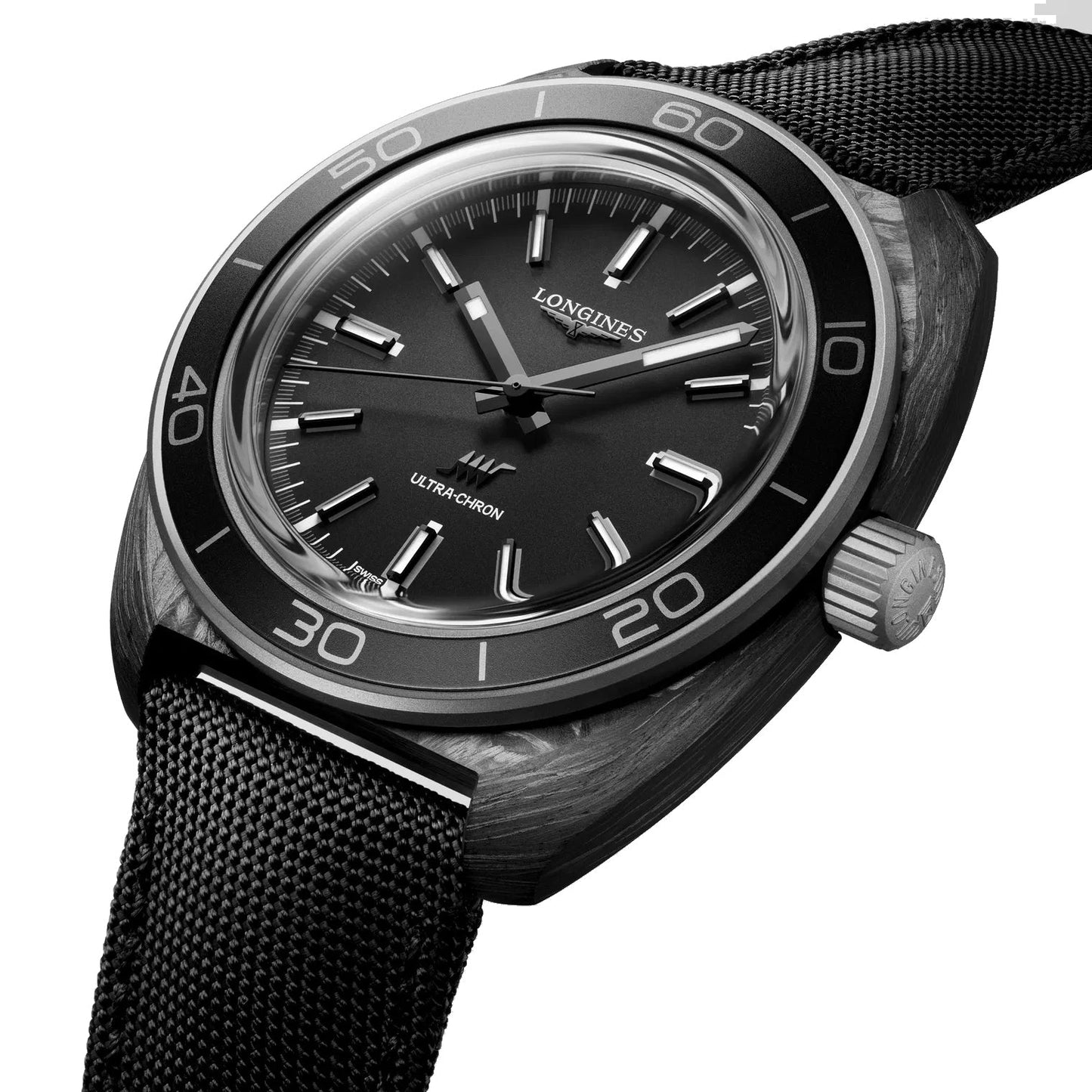 Longines Ultra-Chron Carbon 43mm Anthracite Automatic Titanium and Carbon L2.839.4.52.2