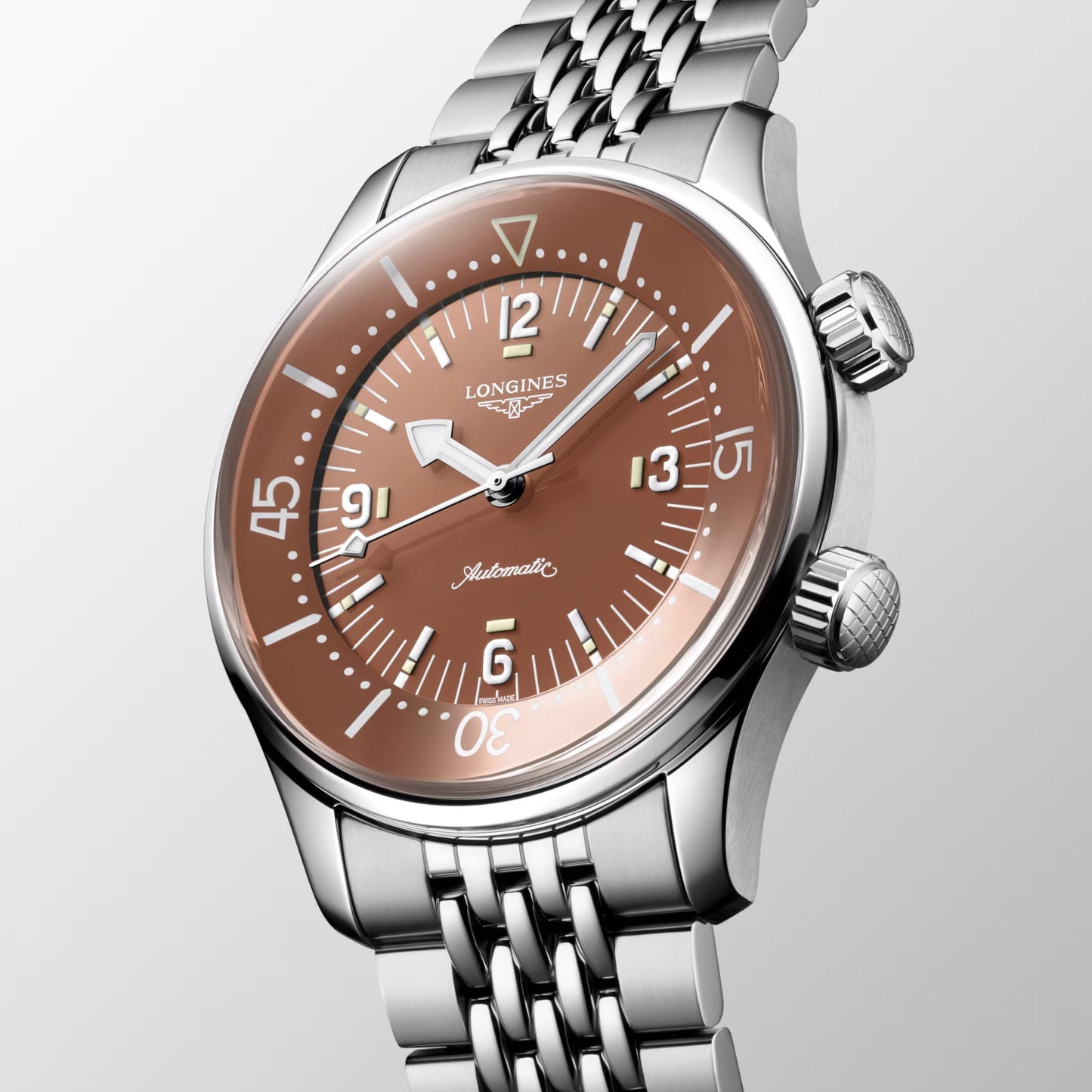 Longines Legend Diver 39mm Terracotta Automatic Steel Watch L3.764.4.96.6