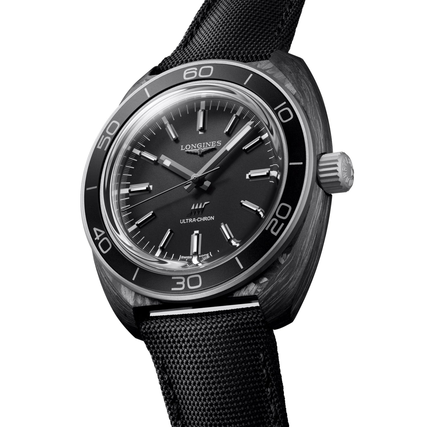Longines Ultra-Chron Carbon 43mm Anthracite Automatic Titanium and Carbon L2.839.4.52.2