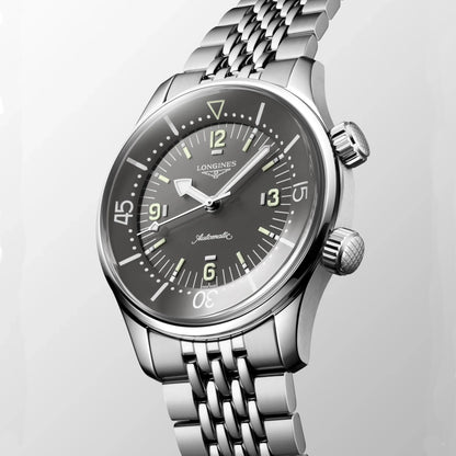 Longines Legend Diver Watch 39mm Grey Automatic Steel L3.764.4.99.6