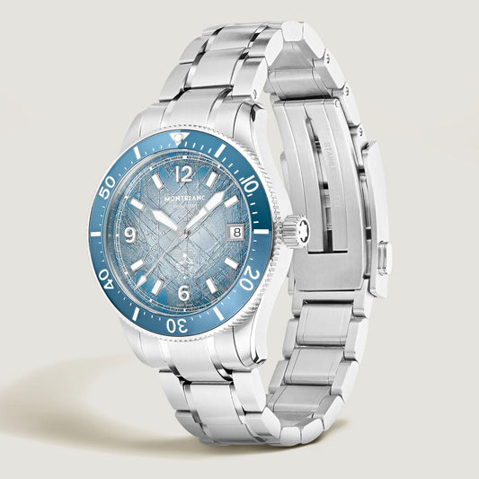 Montblanc Watch Iced Sea Automatic Date 0 Oxygen 38mm Light Blue Automatic Steel 134022