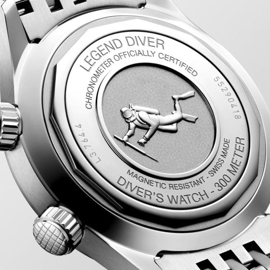 Longines Legend Diver 38mm white automatic steel watch L3.764.4.99.6