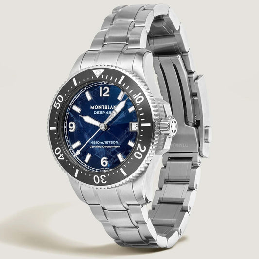 Montblanc Iced Sea 0 Oxygen Deep 4810 43mm Blue Automatic Titanium Watch 135634